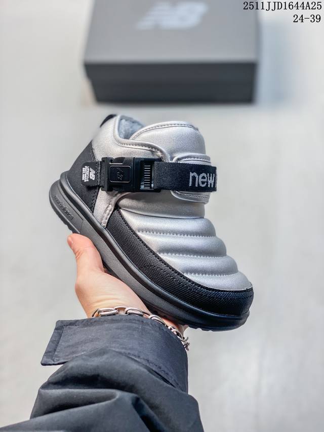 Fleece-lined Nb Mid-top Buckle Windproof Children's Snow Boots Size: 24-39 Flee