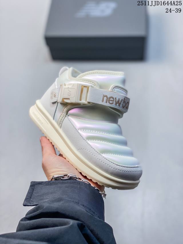 Fleece-lined Nb Mid-top Buckle Windproof Children's Snow Boots Size: 24-39 Flee