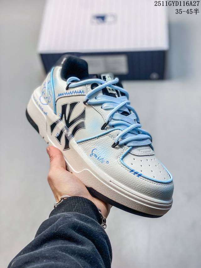 Company Grade Mlb Ny Printed Popular Dad Shoes Graffiti Prank 6cm Height Increa