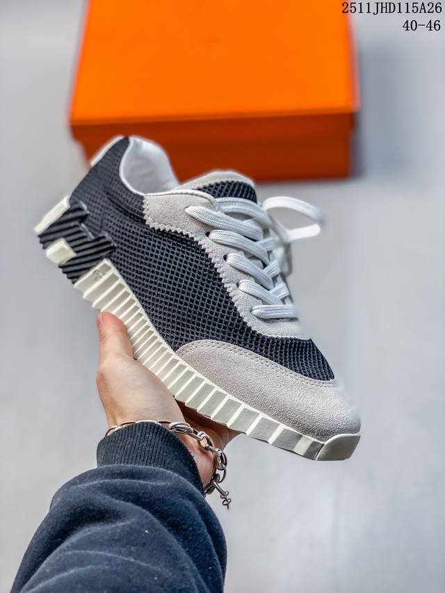 Hermes Hermes Street Style Sneakers for Men: Exuding Vitality, Lightweight and C