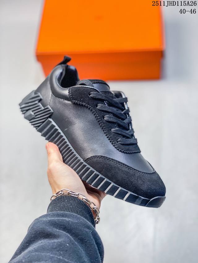 Hermes Hermes Street Style Sneakers for Men: Exuding Vitality, Lightweight and C