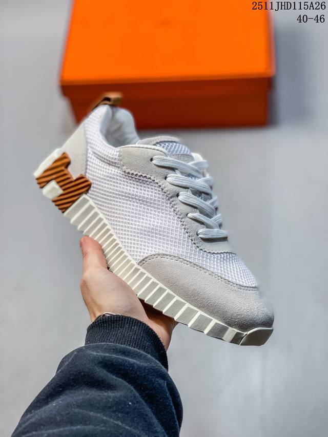 Hermes Hermes Street Style Sneakers for Men: Exuding Vitality, Lightweight and C