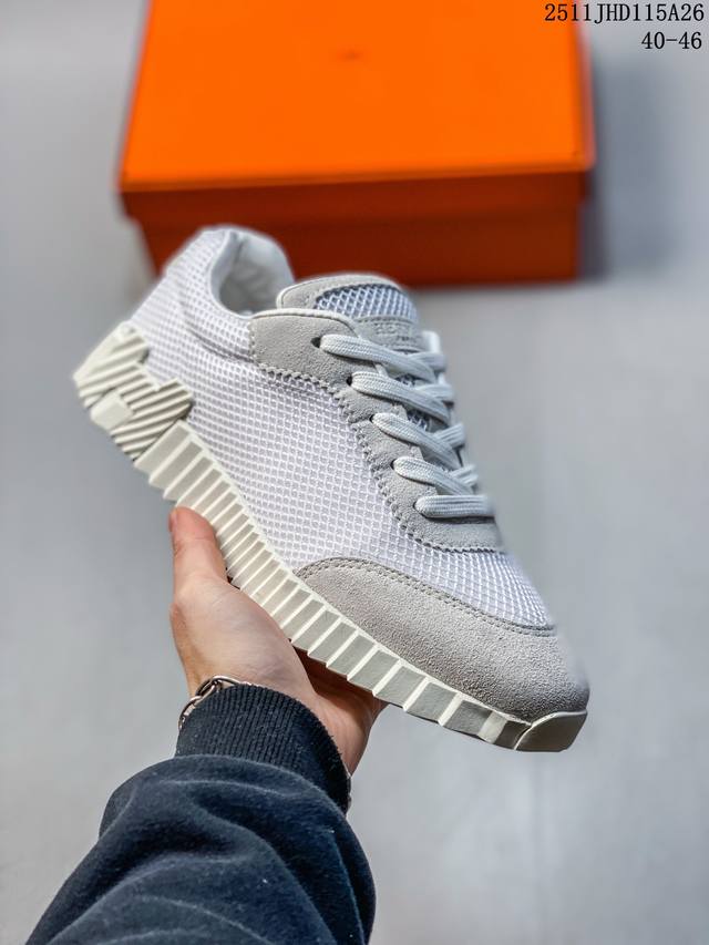 Hermes Hermes Street Style Sneakers for Men: Exuding Vitality, Lightweight and C