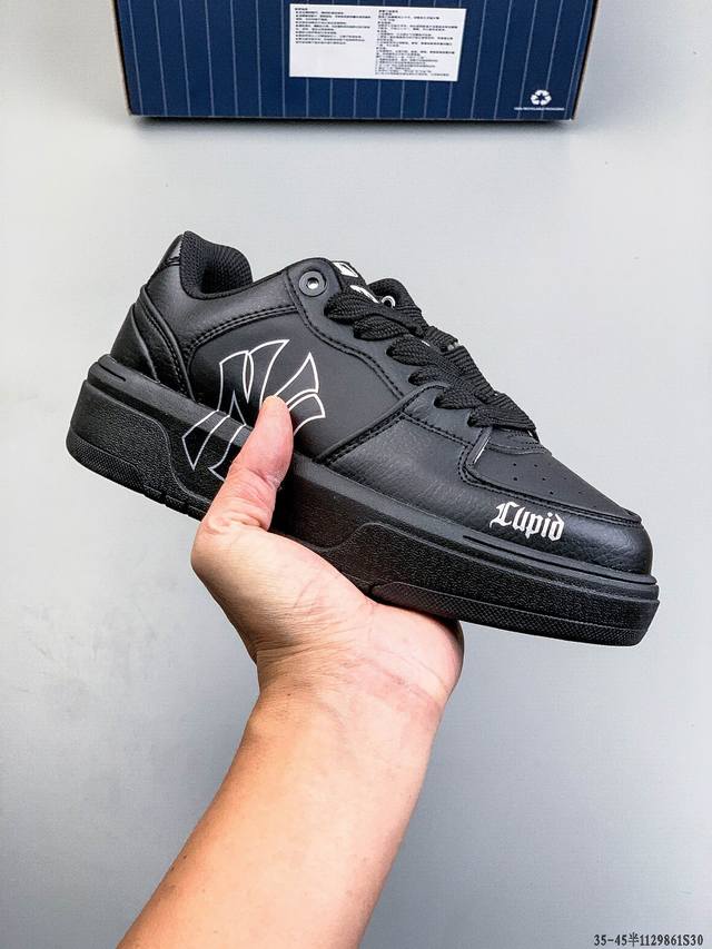 Company Grade! Mlb Chunky Liner Casual Running Shoes, Printed Leather Sneakers,