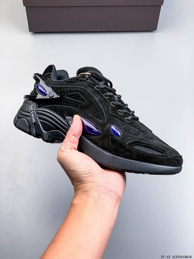 Company Grade Raf Simons Cylon-21 Trendy Sporty Fabric Leather Round Toe Lace-u