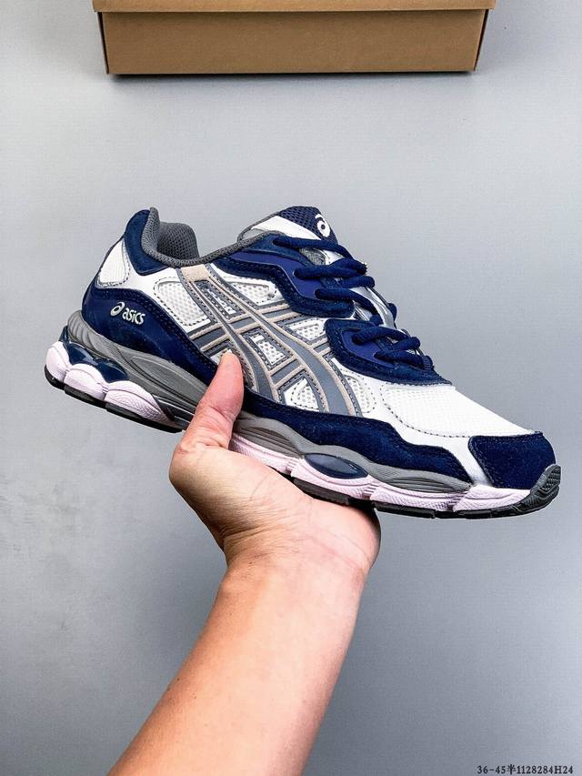 Asics Gel-Nyc 2055 features a breathable mesh upper with some synthetic leather