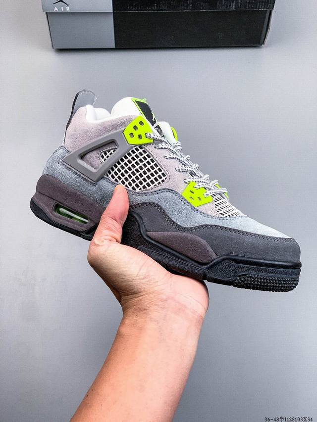 Company Grade! Air Jordan 4 Retro Og Cement AJ4 Retro Casual Sports Basketball S