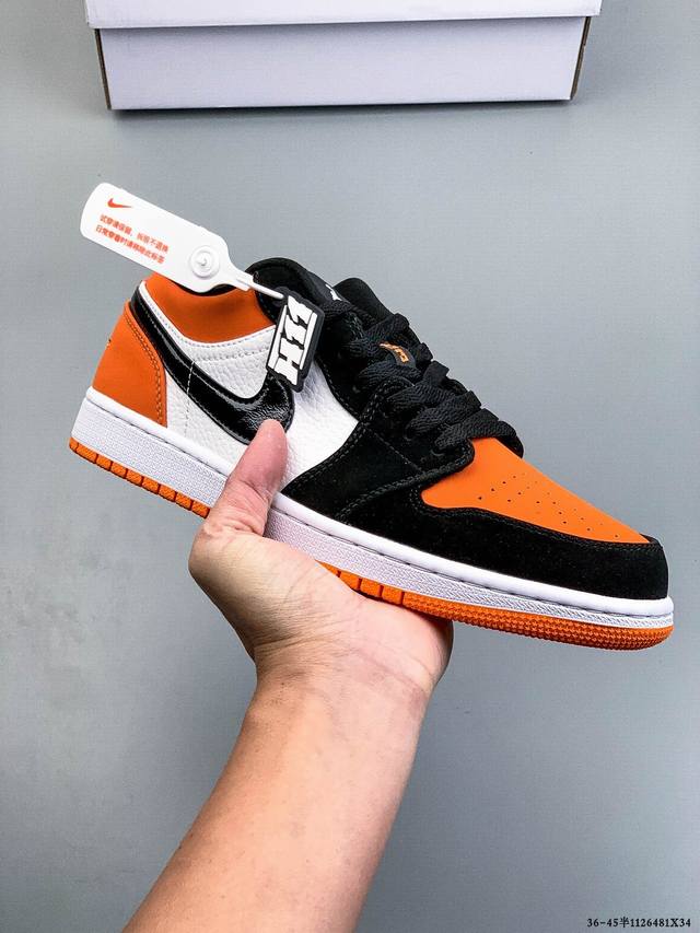 Company-grade top-grain leather! Nike Air Jordan 1 Low (AJ1) trendy casual sneak