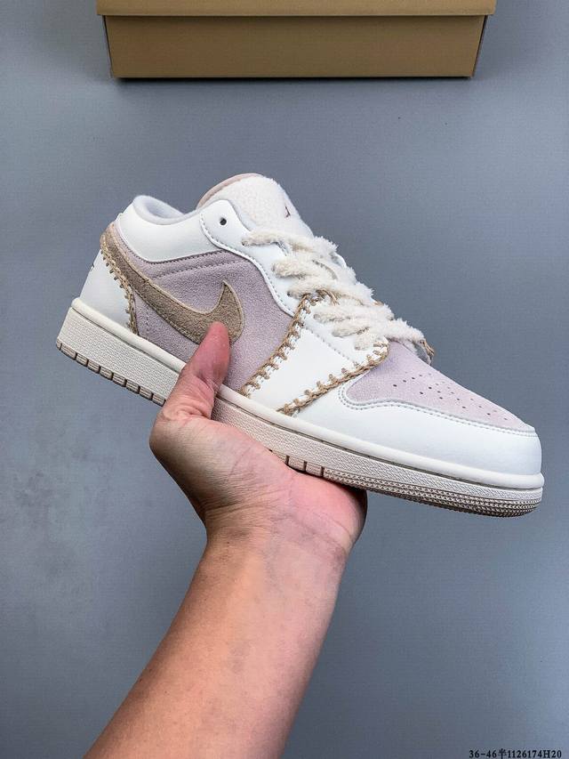 Authentic label, half size! Nike Air Jordan Low 1, classic casual shoes with rev