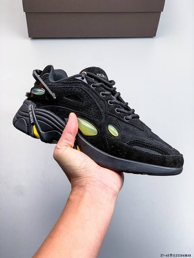 Company Grade Raf Simons Cylon-21 Trendy Sporty Fabric Leather Round Toe Lace-up