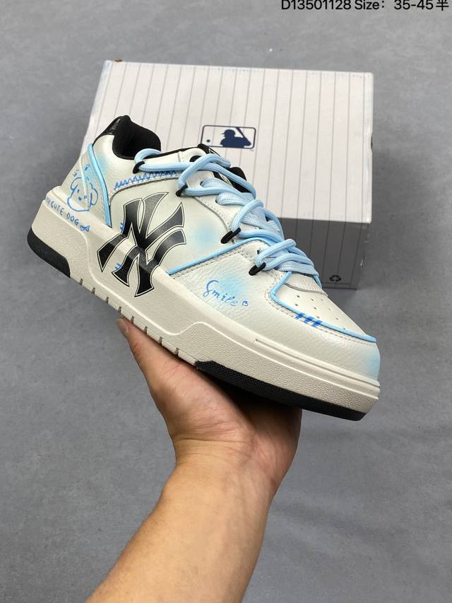 Company Grade Mlb Ny Printed Popular Dad Shoes Graffiti Prank 6cm Height Increa