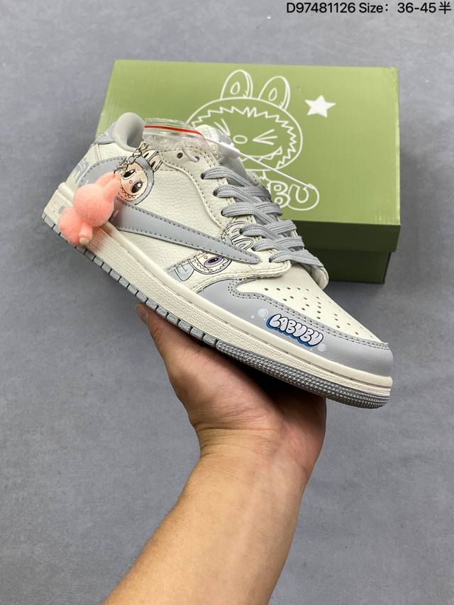 Fragment X Travis Scott X Stuart Air Jordan 1 Low Three-Way Collaboration Revers