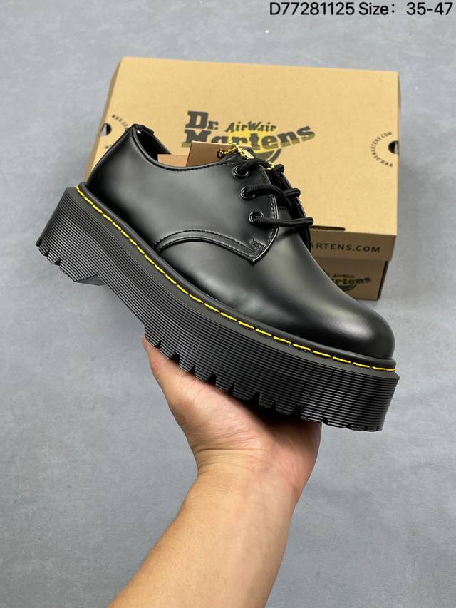Company Grade Dr. Martens 1461 Smooth Leather Platform Series High-Top British