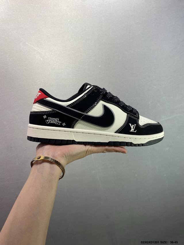 Company-grade Nk Dunk Low Retro DIY High-end Customized Gucci Brown Reflective