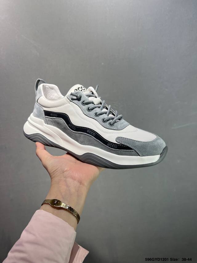 Company-grade Ecco men's shoes, versatile casual chunky sneakers, soft and cool