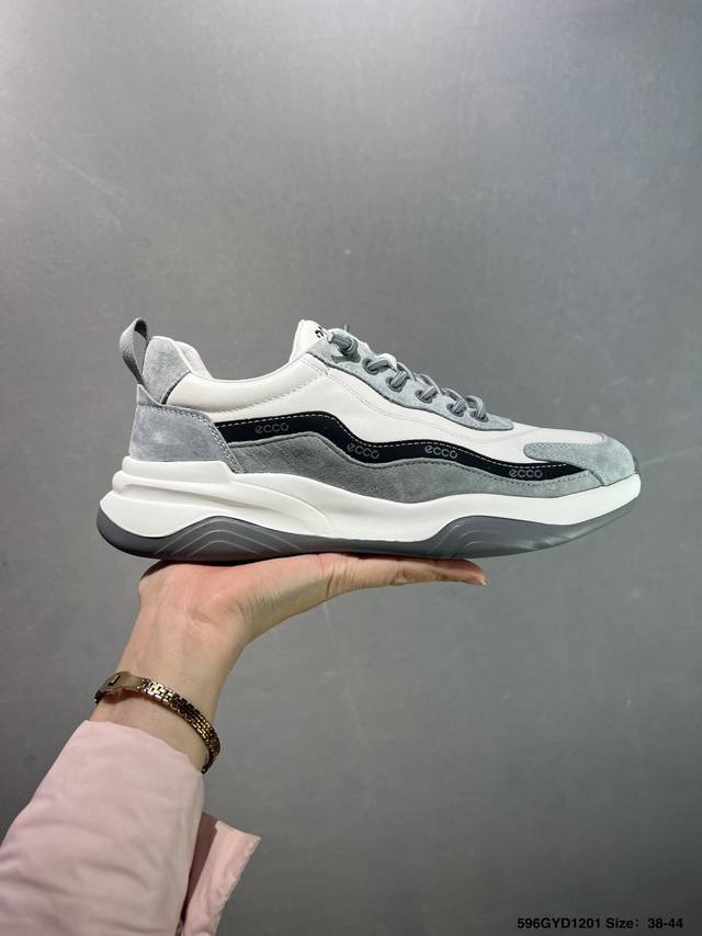 Company-grade Ecco men's shoes, versatile casual chunky sneakers, soft and cool