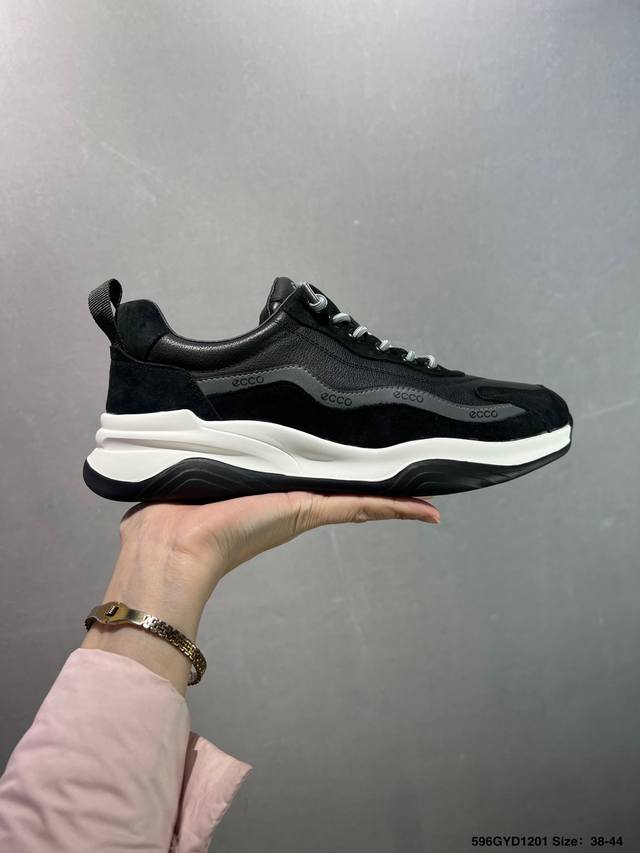 Company-grade Ecco men's shoes, versatile casual chunky sneakers, soft and cool