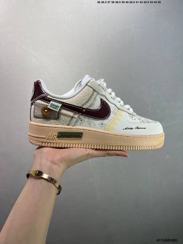 Nike Air Force 1 Low'07 Low-top Casual Sneakers, Custom Leather, Original Last