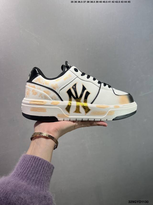 Company Grade Mlb Ny Printed Popular Dad Shoes Graffiti Prank 6cm Height Increa