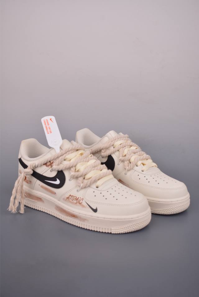 Nike Air Force 1 Low Distressed Deconstructed Rope Fit Original Last and Cardbo