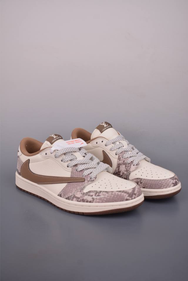 Fragment X Travis Scott X Lv Air Jordan 1 Low Three-Way Collaboration Reverse Sw