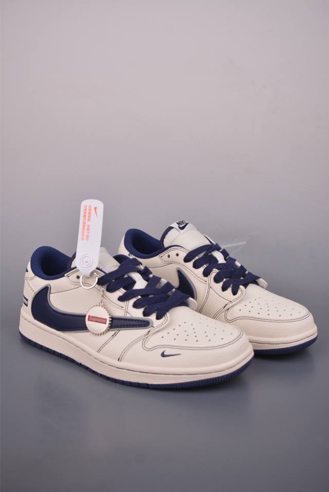 Fragment X Travis Scott X Supreme Air Jordan 1 Low Three-Way Collaboration Rever