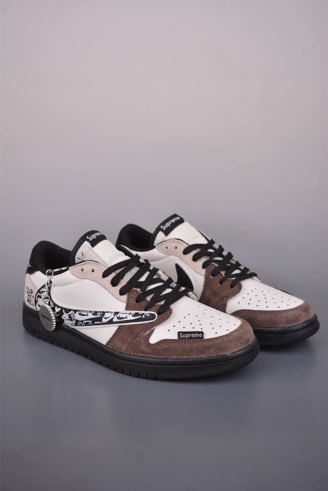 Fragment X Travis Scott X Supreme Air Jordan 1 Low Three-Way Collaboration Rever