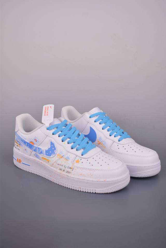 Nike Air Force 1 Low Hand-painted Graffiti Authentic Air Force 1 silhouette mad