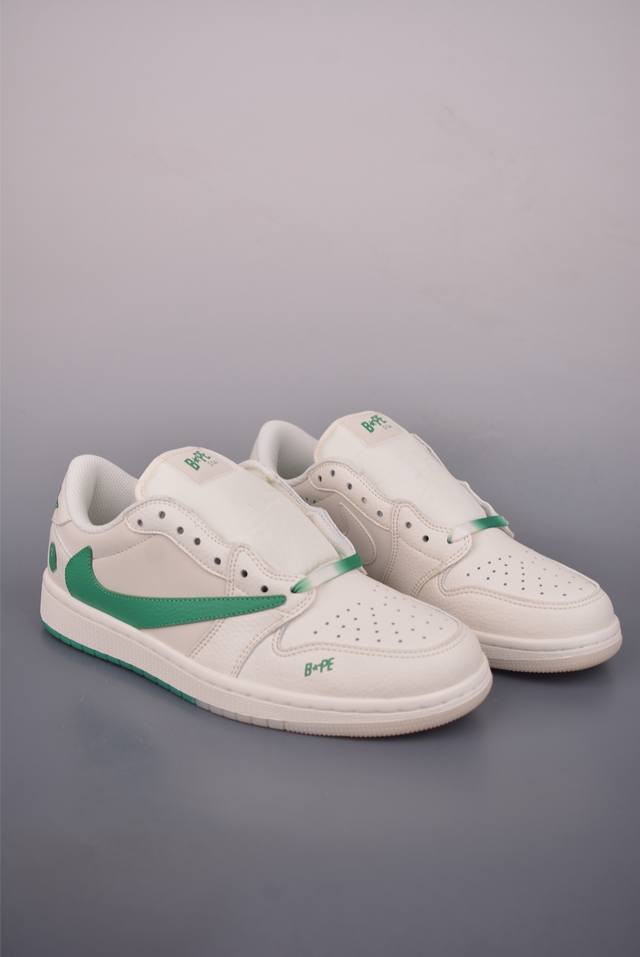 Fragment X Travis Scott X Ape Head Air Jordan 1 Low Deconstructed Lacing Three-W