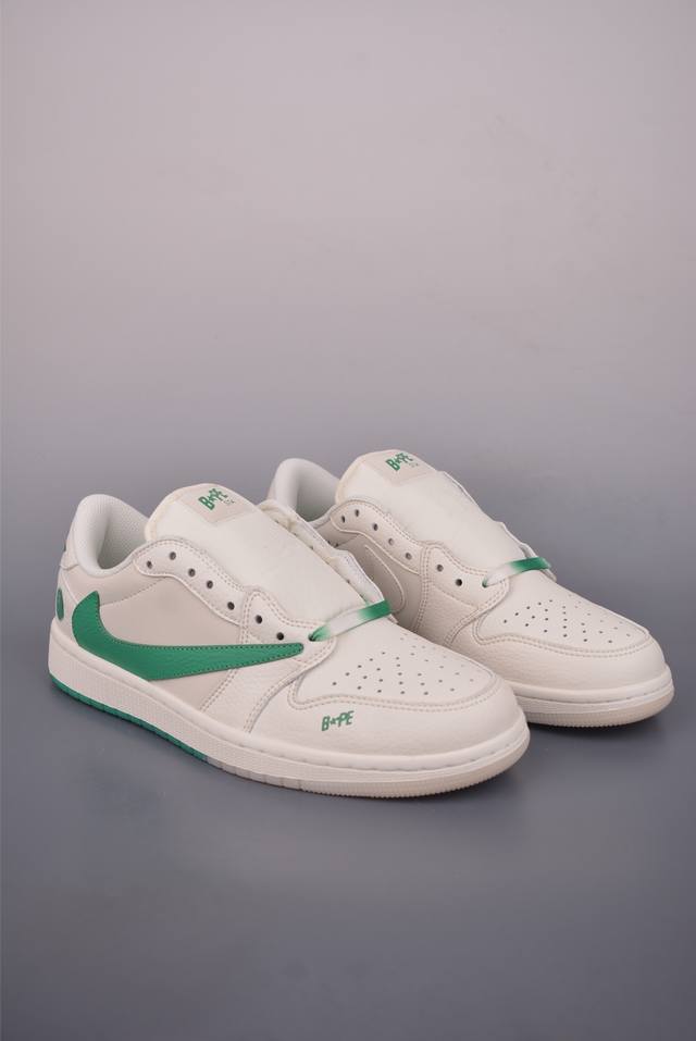 Fragment X Travis Scott X Ape Head Air Jordan 1 Low Deconstructed Lacing Three-W