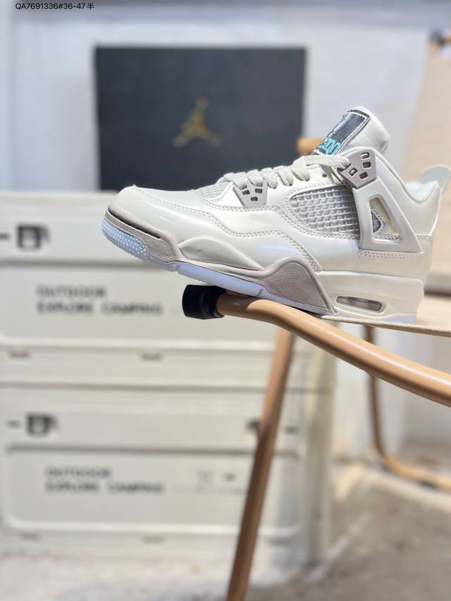 Air Jordan 4 Retro Black Military Blue Michael Jordan AJ4 Mid-Top Retro Casual S