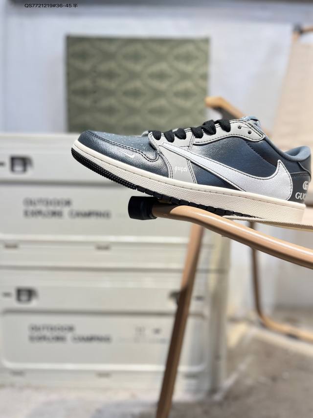 Factory Grade Top Layer Leather Gucci X Jordan Air Jordan 1 Low AJ1 Basketball