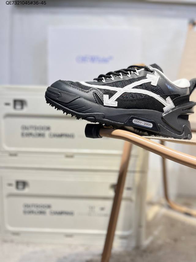 Off-White Odsy Fabric Lace-up Round Toe Shock-absorbing Low-top Summer Breathabl