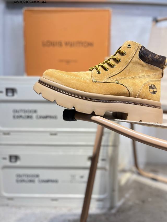 Timberland X Louis Vuitton Lv Collaboration Timberland Monogram Yellow Boots Ori