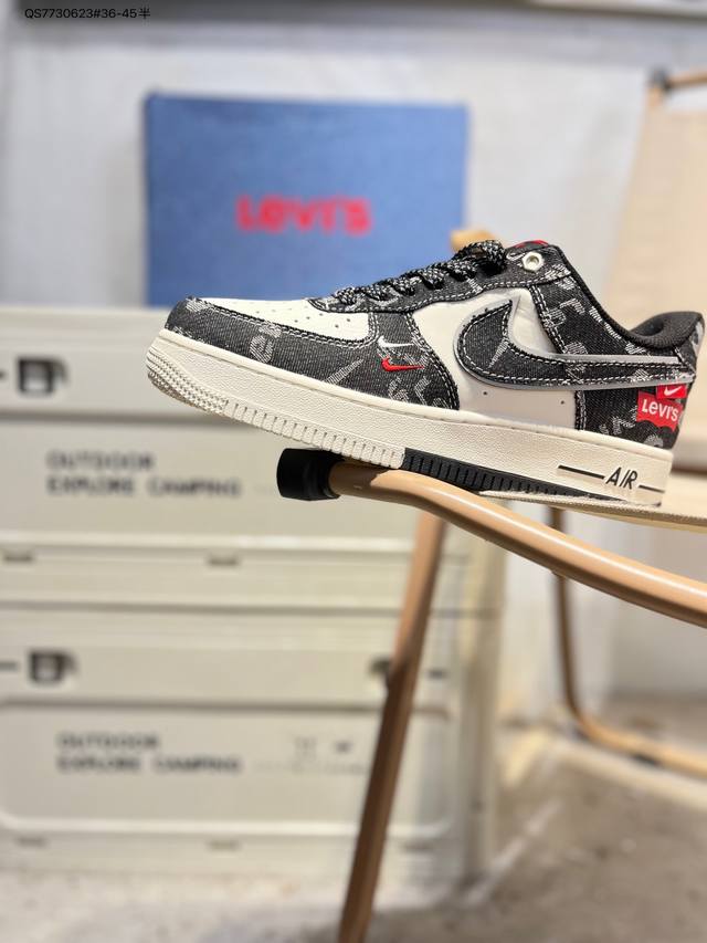 Levi's X Nk Air Force 1 '07 Low Low-top Casual Sneakers# Custom leather, origin