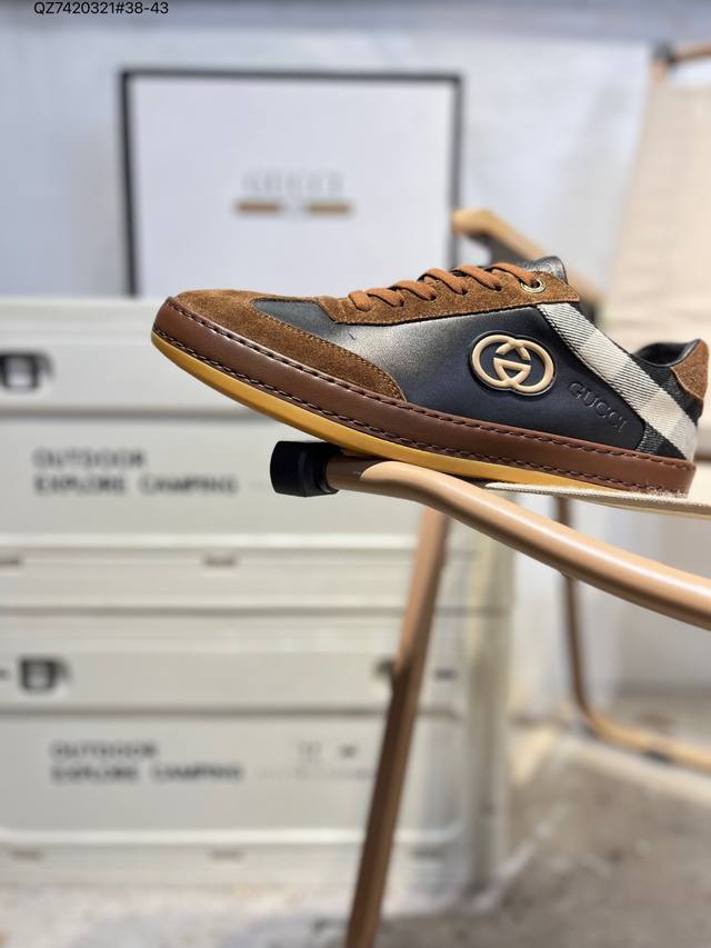 Gucci leather woven details round toe lace-up platform low-top sneakers, fashion