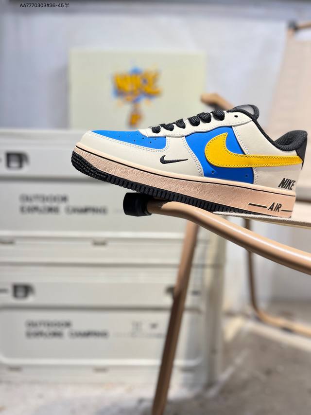 Nk Air Force 1 '07 Low Casual Sneakers#Custom Leather, Original Last and Cardboa