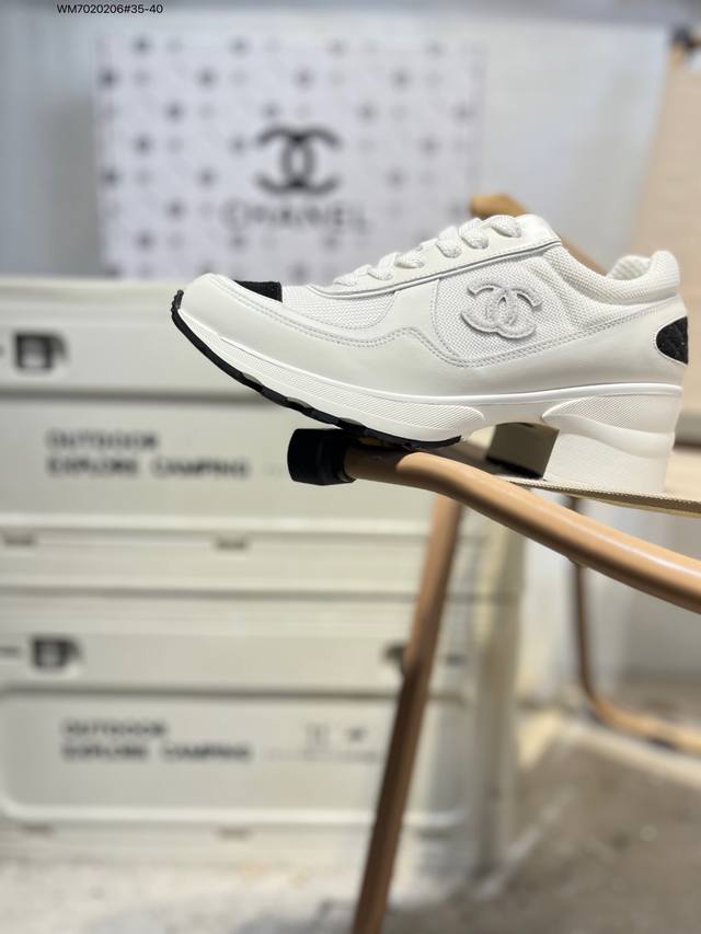 Chanel 25K High-Heeled Sneakers Full set of official gift box, top-quality packa