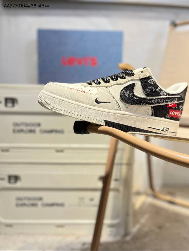 Levi's X Nk Air Force 1 '07 Low Low-top Casual Sneakers# Custom leather, origin