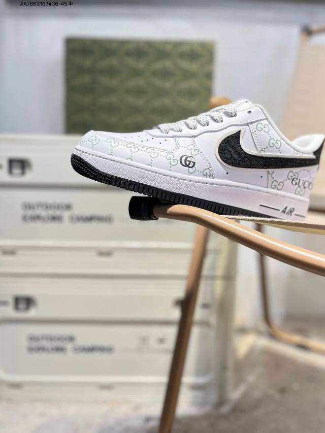 Gucci X Nk Air Force 1 '07 Low Low-top Casual Sneakers#Custom Leather, Original