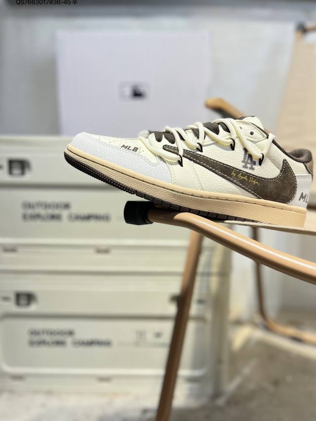 Factory Grade Top Grain Leather Mlb X Jordan Air Jordan 1 Low AJ1 Basketball Sh