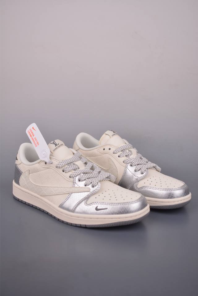 Fragment X Travis Scott X Lv Air Jordan 1 Low Tripartite Collaboration Reverse S