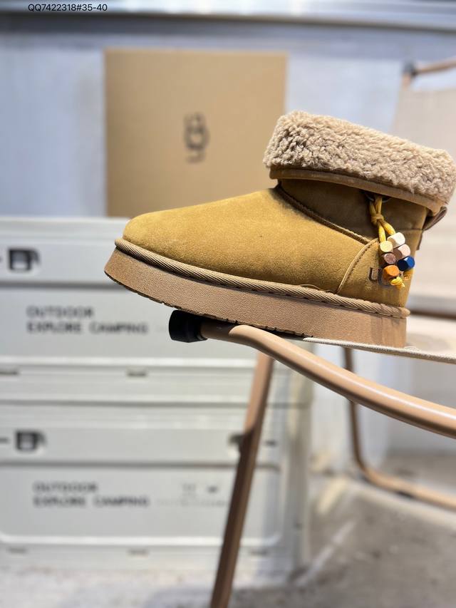 Ugg Snow Boots Waterproof Suede Leather Upper Ugg W Neuel Series Autumn/Winter N