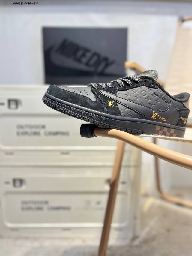 Lv X Jordan Air Jordan 1 Low AJ1 basketball shoes official synchronized colorway