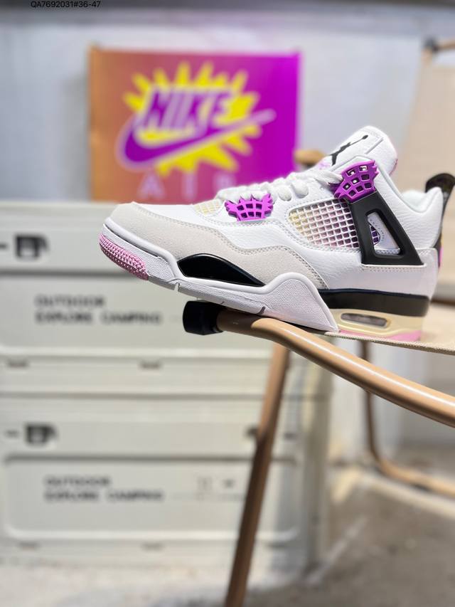 Air Jordan 4 Retro Black Military Blue Michael Jordan AJ4 Mid-Top Retro Casual S