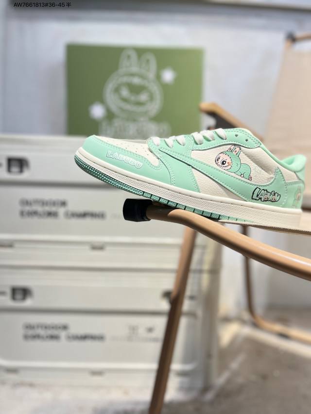 LabubuX Jordan Air Jordan 1 Low AJ1 Basketball Shoes Official Synchronized Color