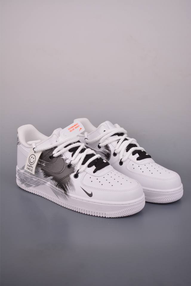 Air Force 1 Low Hand-painted Graffiti Structure with Straps Original Last and C