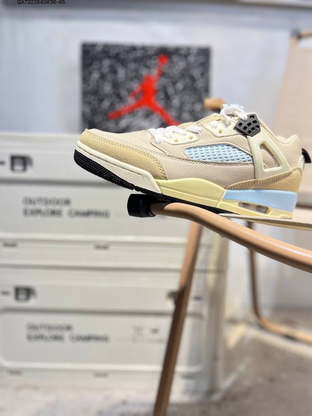 Nike Air Jordan Spizike Low White Obsidian Hybrid Series Low-Top Casual Sports C