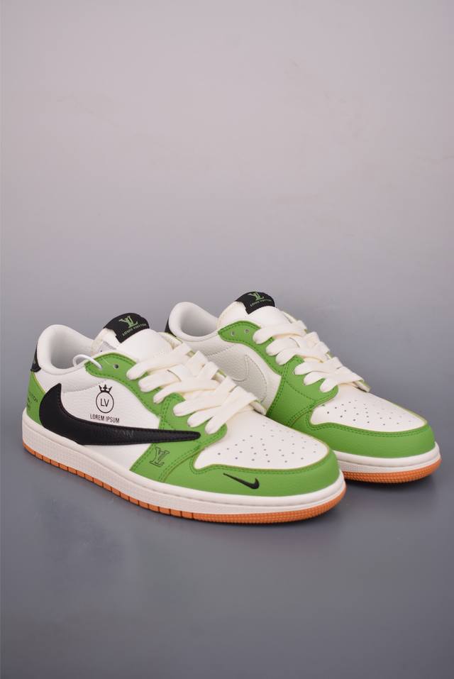 Fragment X Travis Scott X Lv Air Jordan 1 Low Three-Way Collaboration Reverse Sw