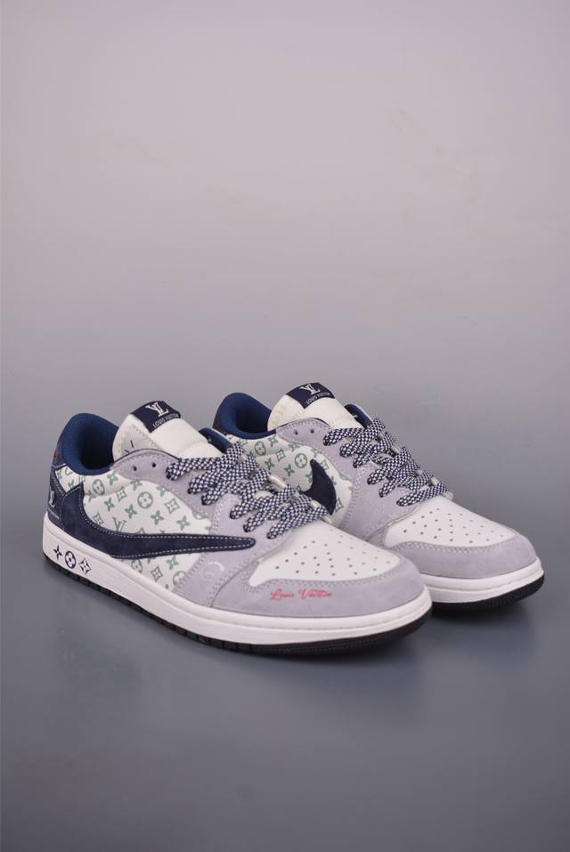 Fragment X Travis Scott X Lv Air Jordan 1 Low Three-Way Collaboration Reverse Sw